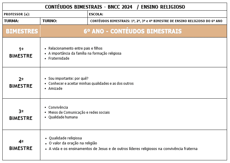 Ensino Religioso 6AO9